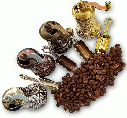 Miniatura 5 de Molinillo de café con sal de pimienta, 2 en uno, molino de café turco, con cuchara de pala de especias, salero y fundición de aleación de zinc mejor