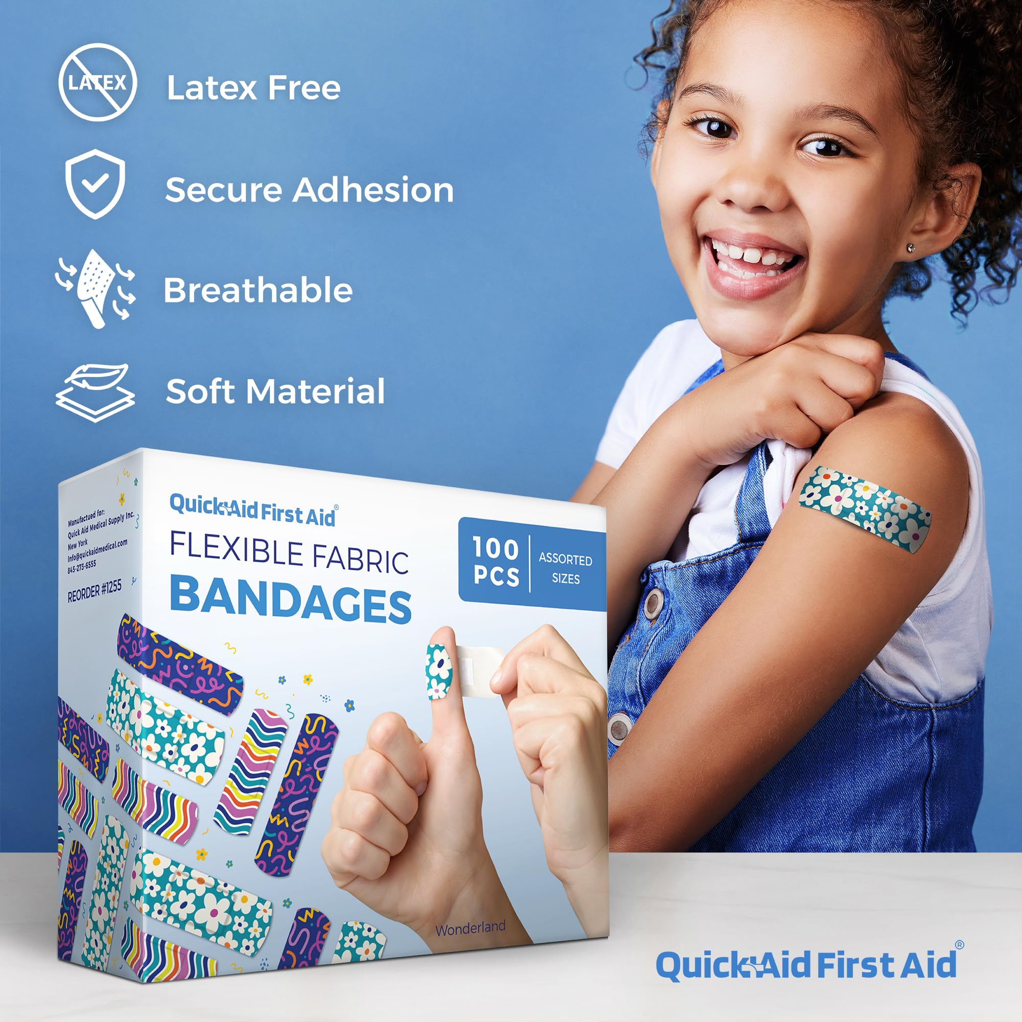 Wonderland bandaże, bandaids zestaw 100 sztuk, zabawne wzory dla dzieci i dorosłych, delikatna przyczepność, miękkie, oddychające, bez lateksu, bandaids do drobnych skaleczeń,