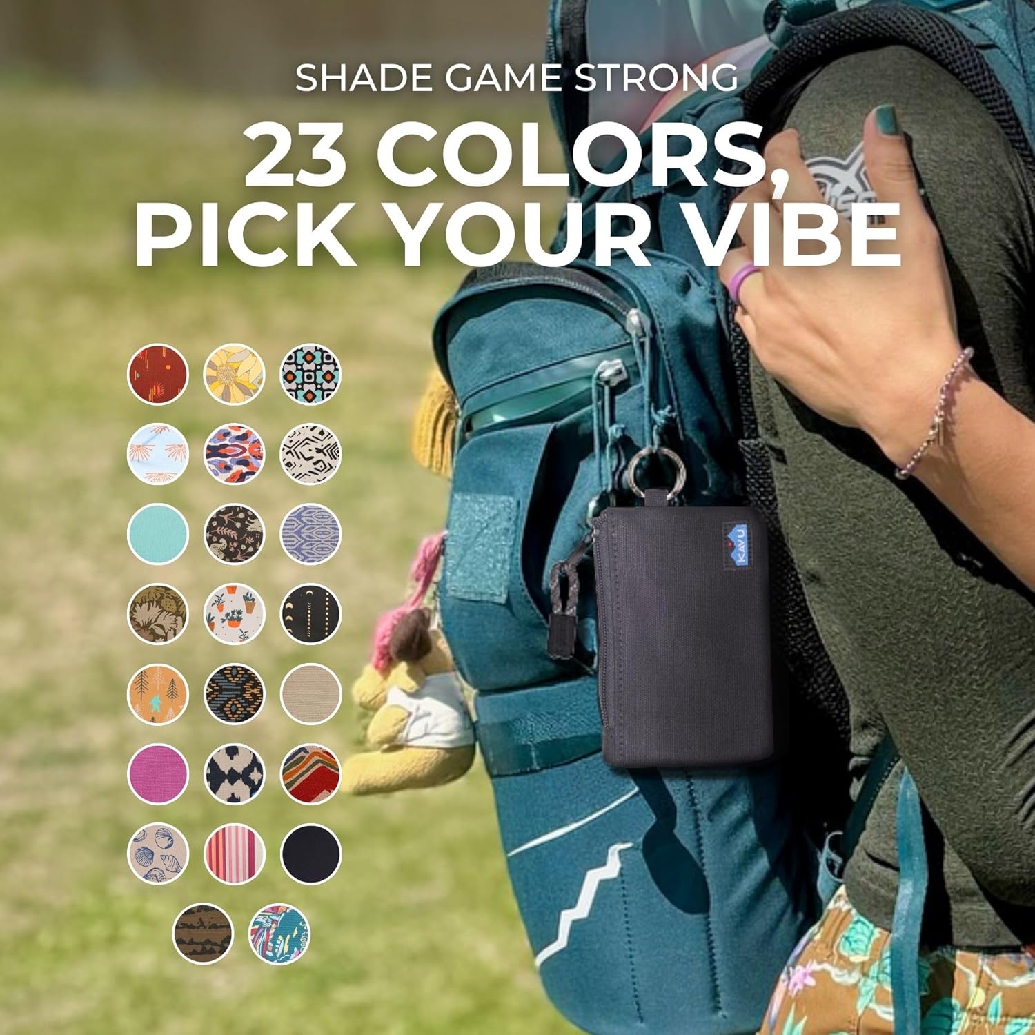 KAVU Stirling Double Sided Slim Cotton Canvas Zip Wallet - Image 5