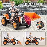 Vista 3 de JOYLDIAS Excavadora de 12 V con control remoto de 2.4 GHz, vehículo eléctrico de construcción para niños con 3 velocidades, Bluetooth, conector