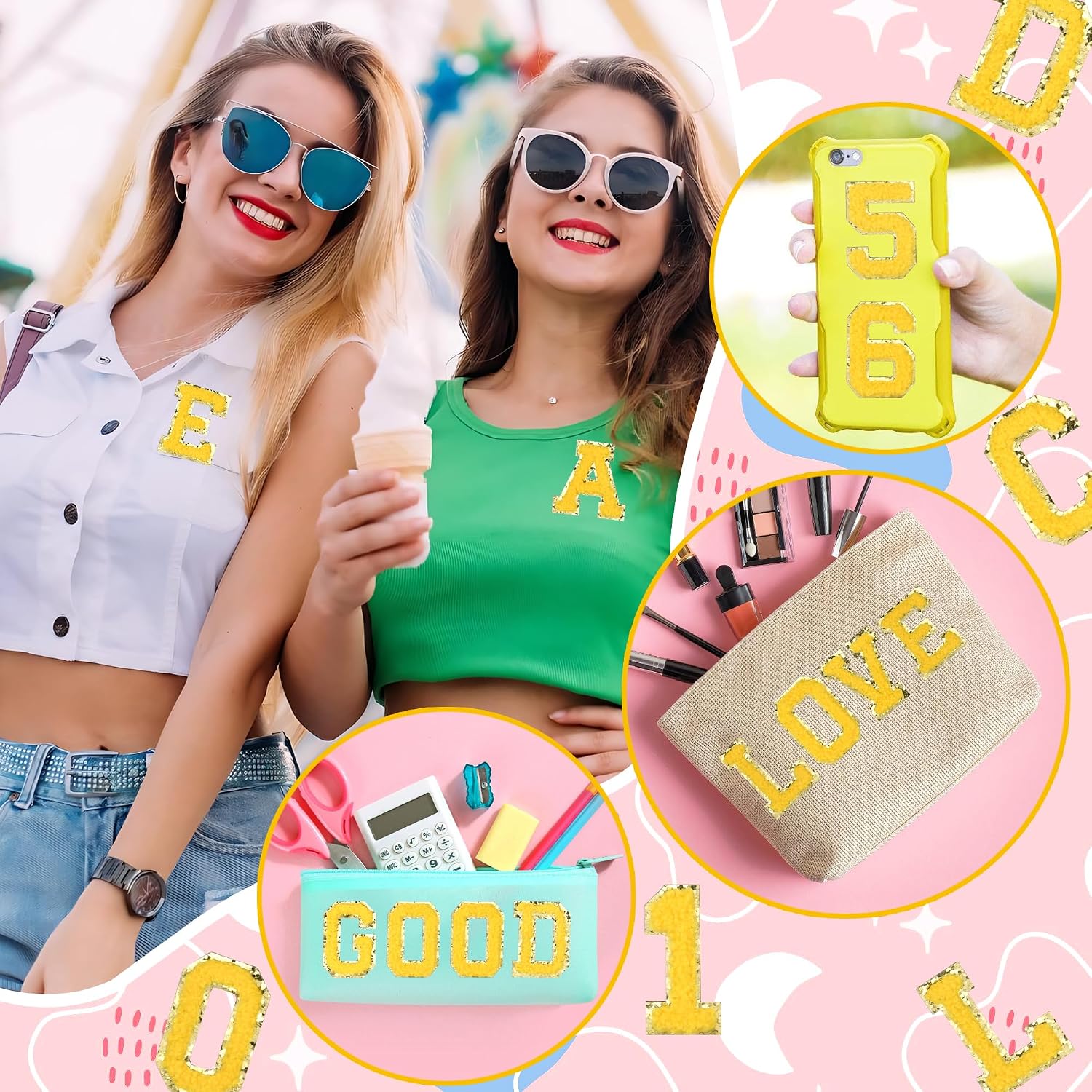 36Pcs Chenille Letter Number Self Adhesive Patches image 5