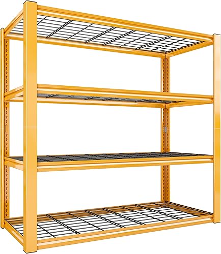 REIBII Estantería de metal resistente de 40 pulgadas de ancho, estantes de almacenamiento de 2200 libras, estantes de garaje de 4 niveles, estante