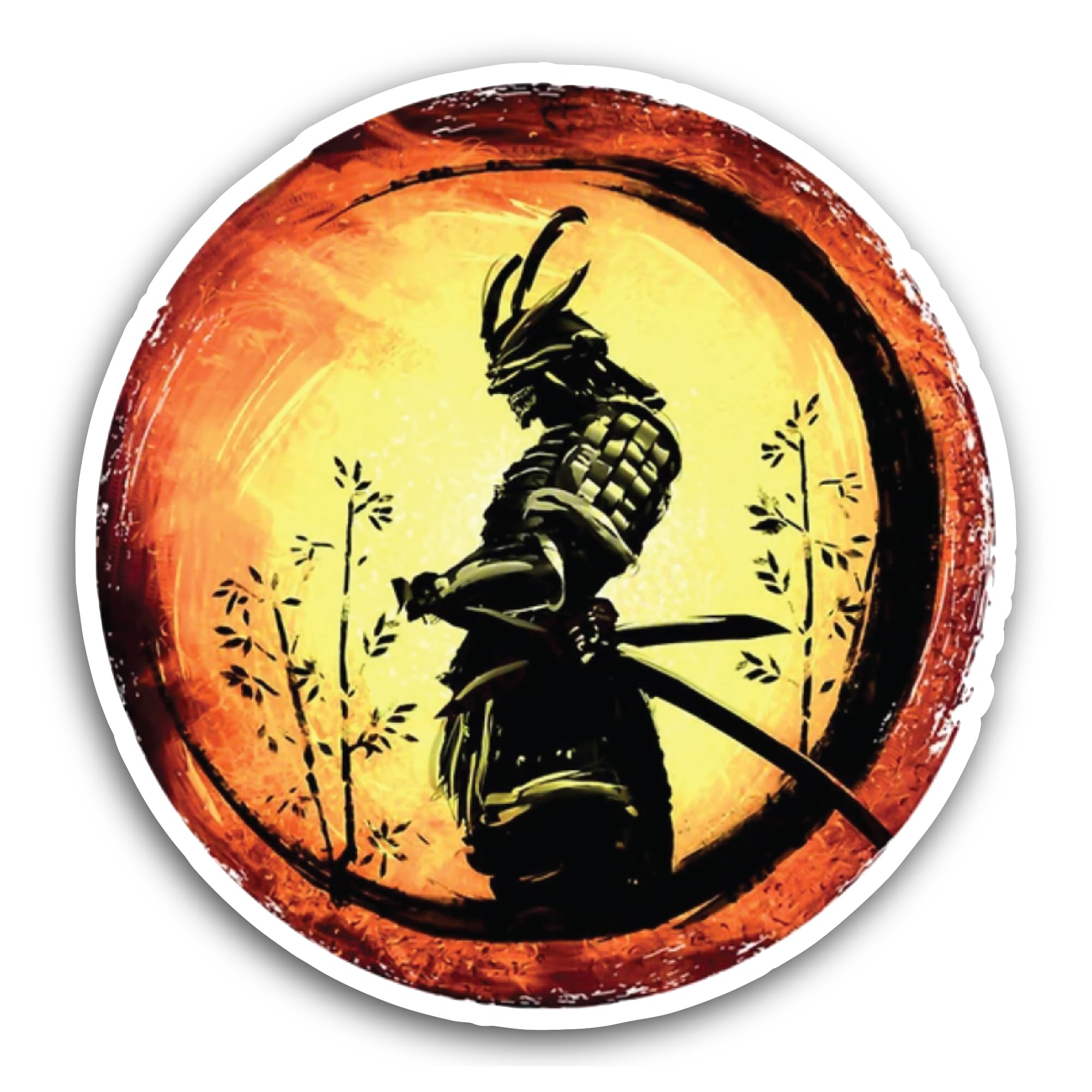 2 (Pieces) 3" and 5" Samurai Sticker, Waterproof Vinyl Decals for Many Purpose Like Cars, Trucks, Laptops, Phones, Windows and More