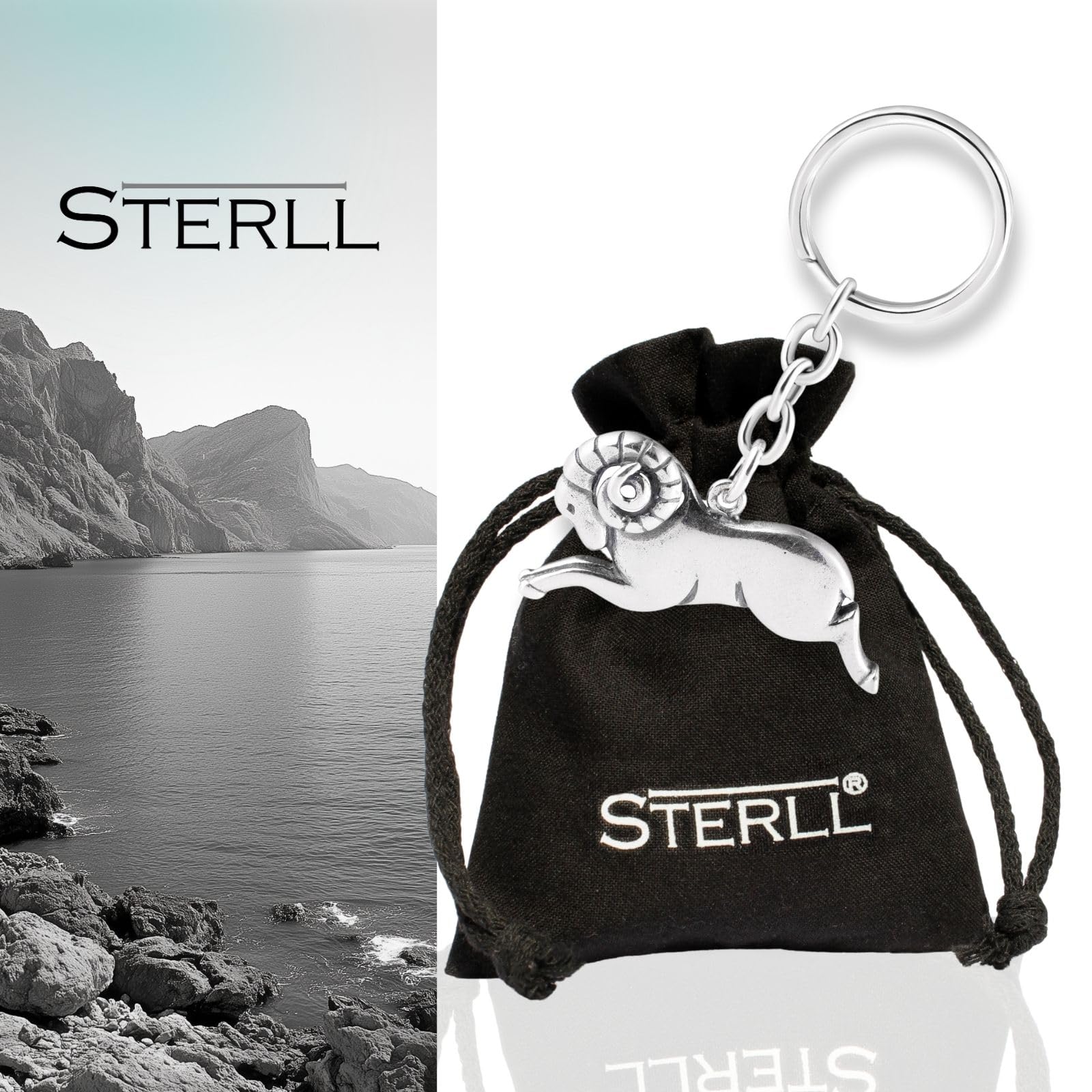 Herren Schlüssel-Anhänger Sternzeichen echt Silber 925 oxidiert Öko-Verpackung Partner Geschenke