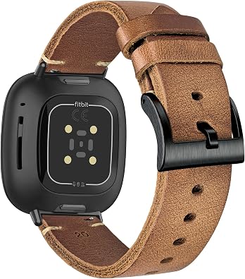 Genuine Horween Leather Watch Band Compatible with Fitbit Versa 3 / Versa 4 / Fitbit Sense 1 / Sense 2 for Men And Woman.