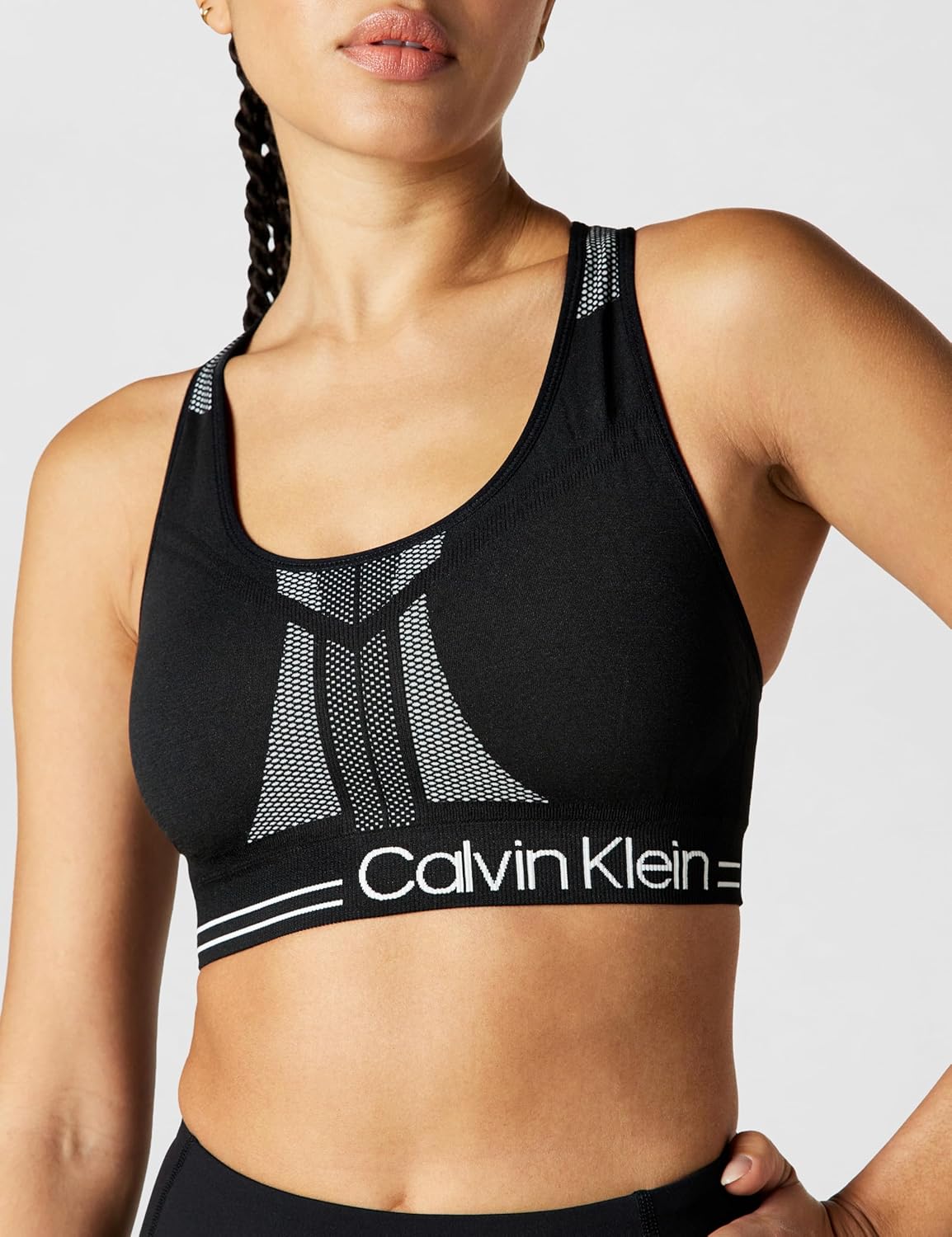 Calvin Klein Womens Medium Impact Reversible Sports Bra (Standard and Plus Sizing)