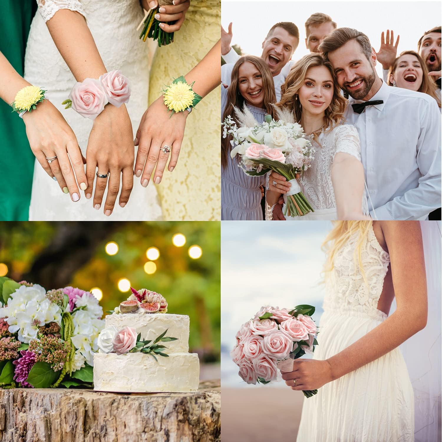 JOYLEX Artificial Flowers Realistic Roses, 100pcs Real Looking Fake Roses with Stem for DIY Wedding Bouquets Centerpieces Bridal Shower Party Home Romantic Decorations (Light Pink) - Image 2