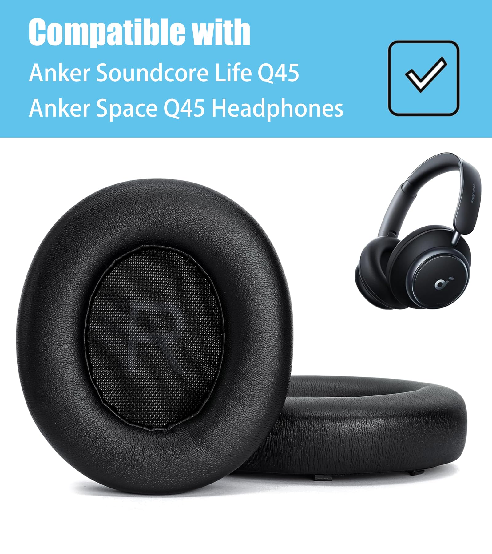 Anker soundcore Q45 美品　イヤーパッド損傷なし ネイビー Amazon | Anker Soundcore Space Q45 ヘッドフォン用交換用