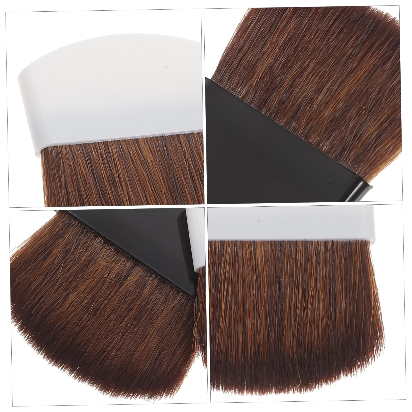 VICASKY Pennelli per Fard e Fondotinta Portatili 2 Pezzi, Set Pennelli Trucco Professionali Setole Morbide in Crine di Cavallo, Strumenti di Bellezza Compatti per Make Up Viso da Viaggio