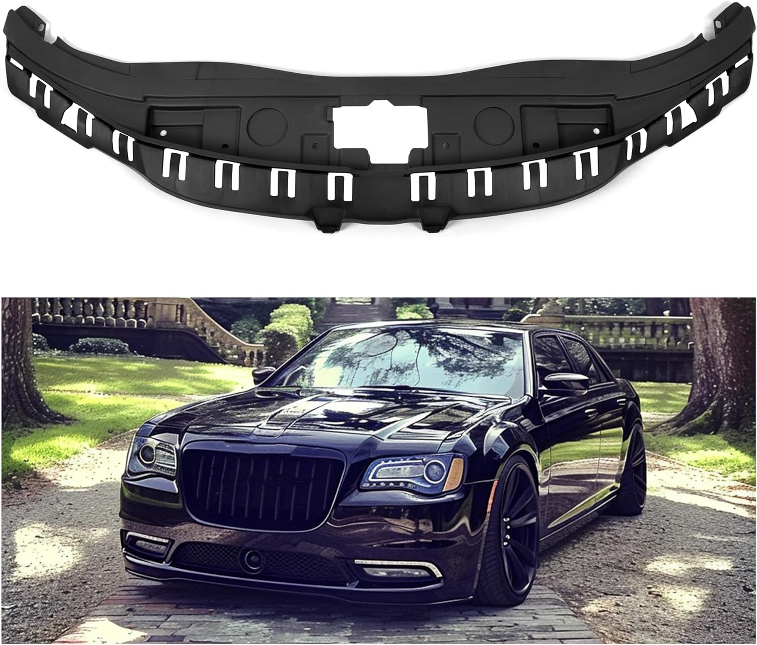 ECOTRIC Radiator Support Cover Compatible with 2011 2012 2013 2014 Chrysler 300 - Replace For CH1224100, 68127949AB