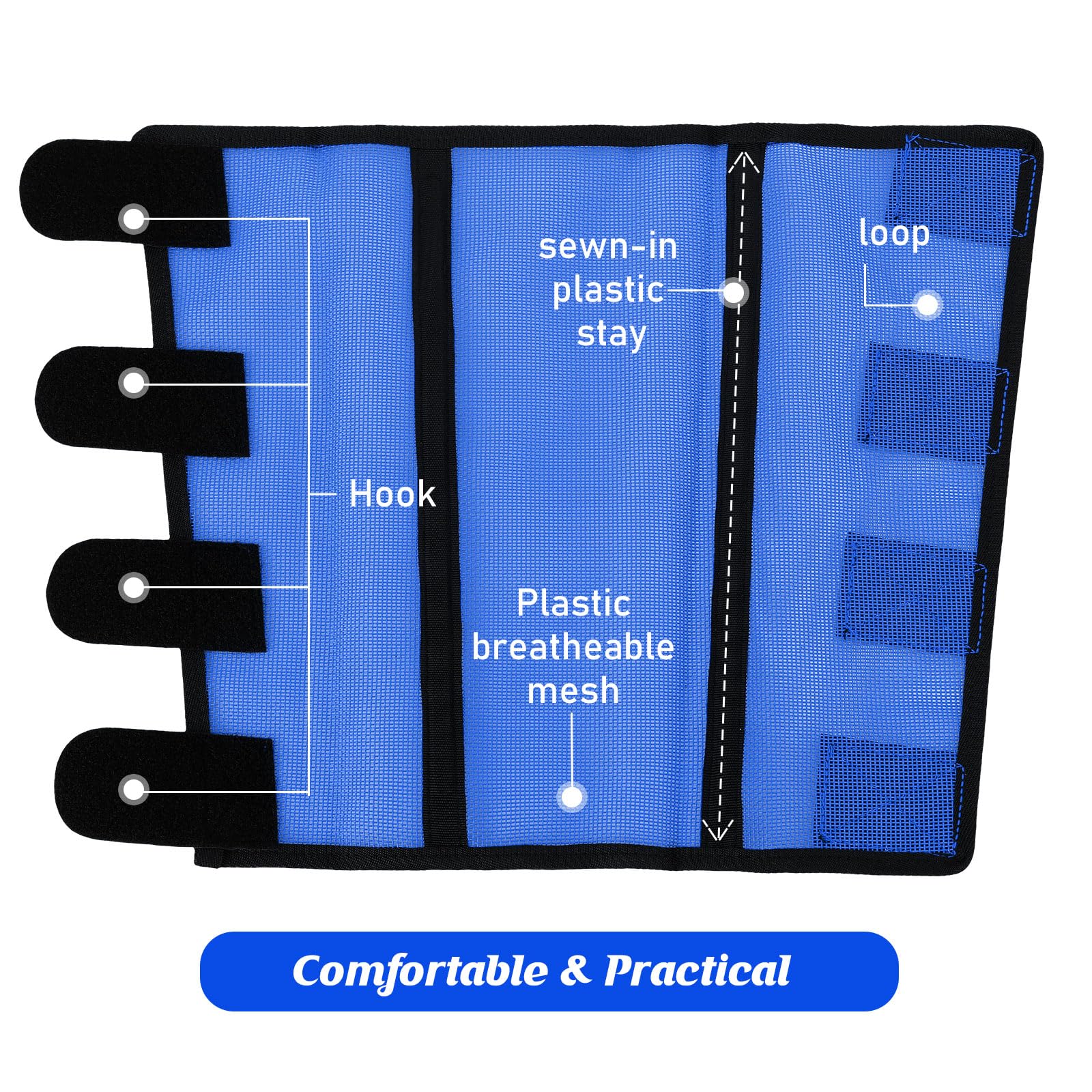 8 Pcs Mesh Fly Boots for Horse Breathable Mesh Horse Boots Protective Horse Leg Wraps Horse Leggings for Preventing Flies and Mosquitoes Bites (): Dark Blue, Sky Blue