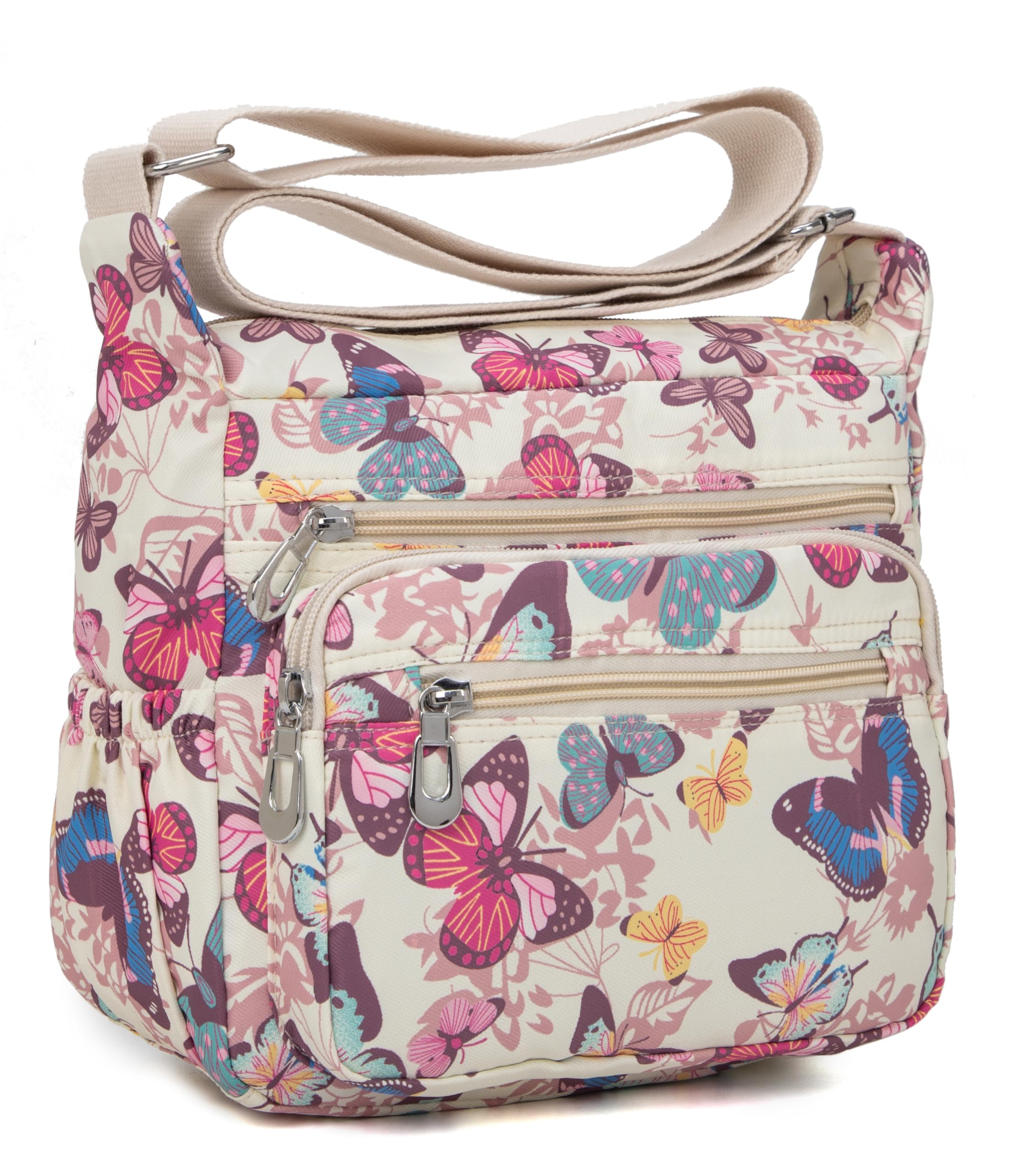 Pealwel Women Shoulder Handbag Roomy Multiple Pockets Bag Ladies Crossbody Purse Tote Top Handle Satchel(Butterfly)