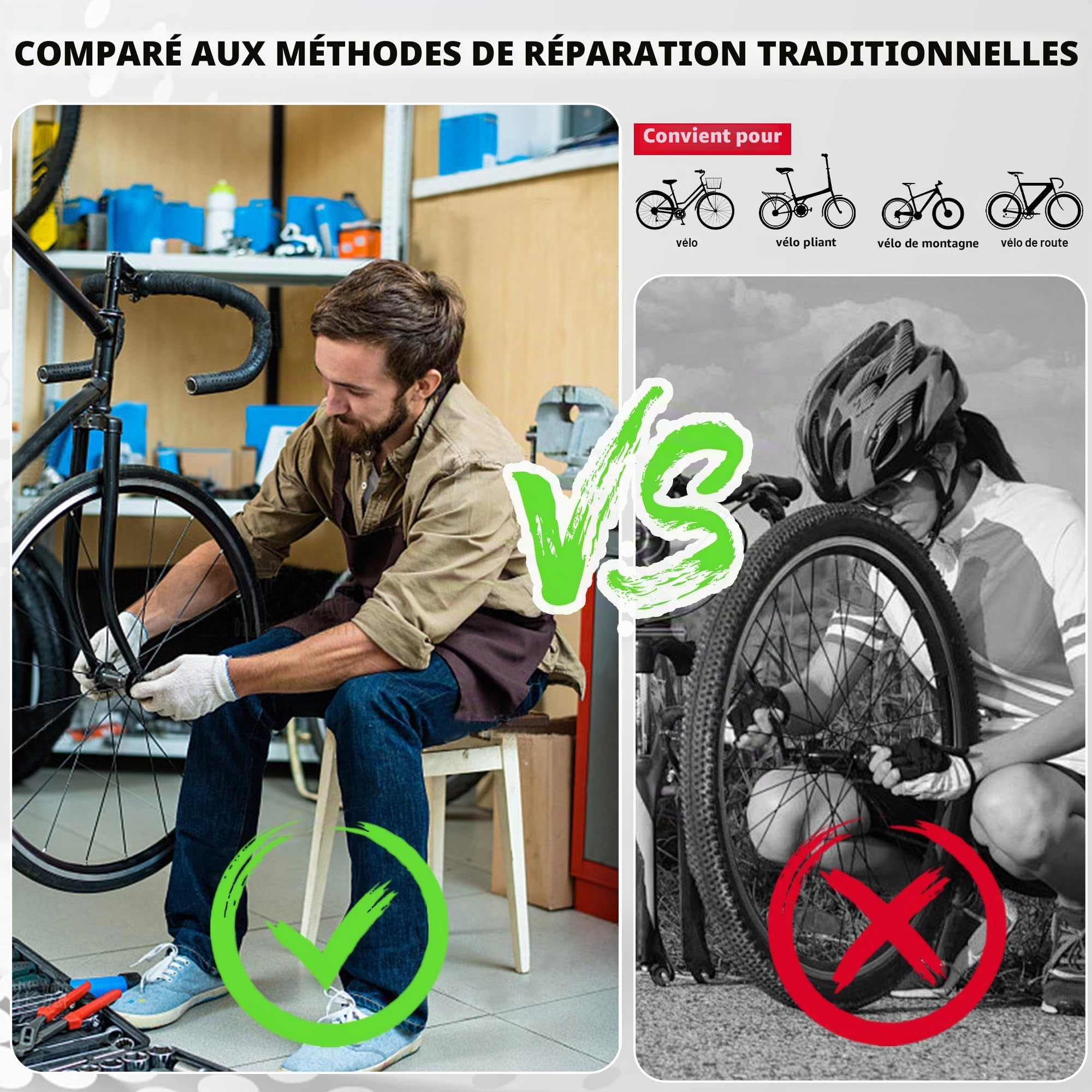 Pied d'Atelier Vélo Professionnel,Banc de Travail Réglable en Hauteur | Support de Réparation Pliable avec Plateau à Outils - Pince Pivotante à 360 Degrés - Pour la Plupart des Vélos