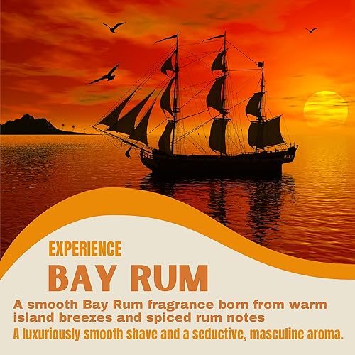 Miniatura 3 de G.B.S Juego de jabón de afeitar para hombre, jabón de afeitar de sándalo, jabón de afeitar de ron de bahía, cuenco cromado de acero inoxidable