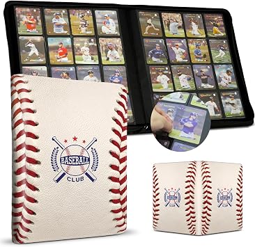 Baseball Card Binder 16 Pocket, Side-Loading for 1000+ Trading Card Binder