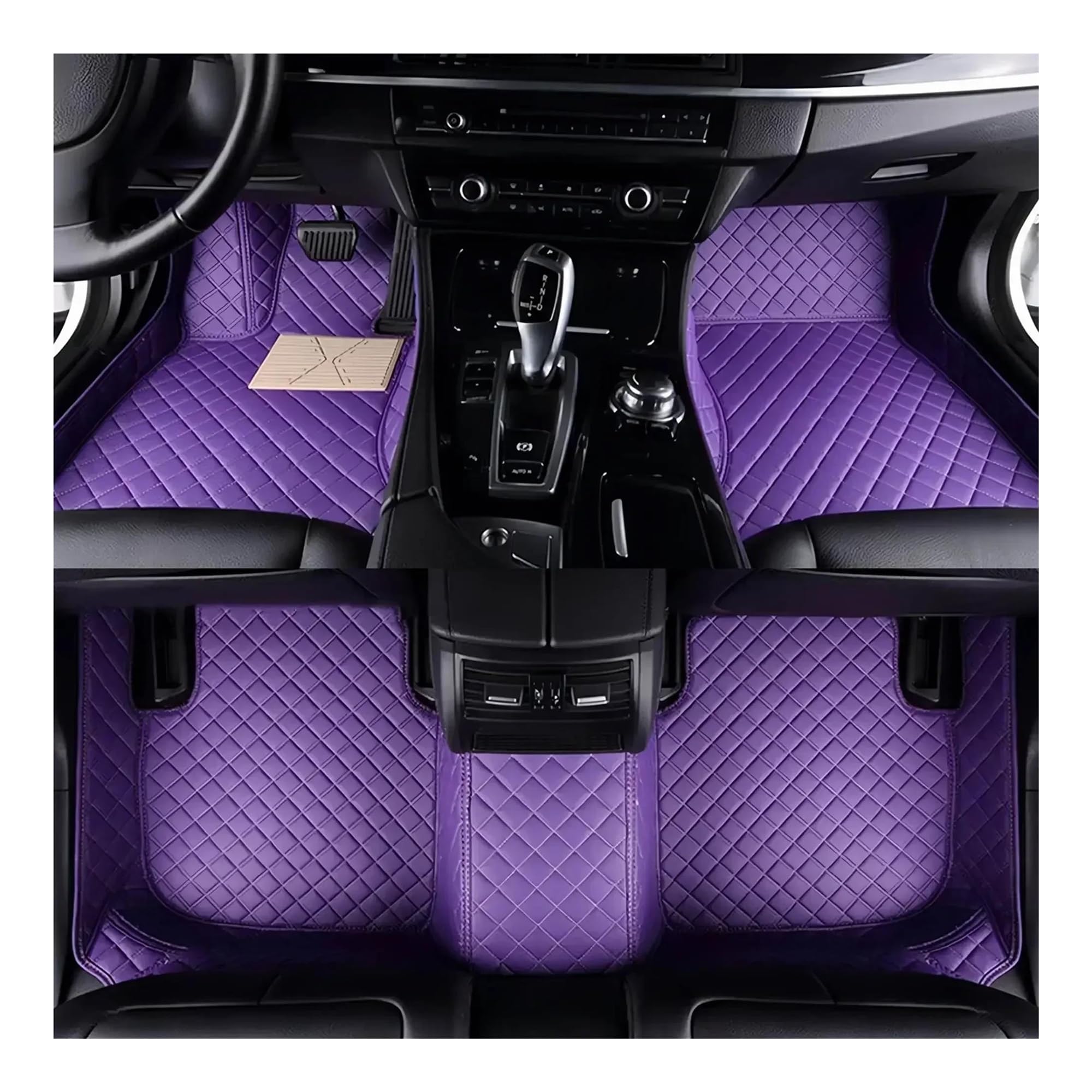 Auto Fussmatten Für Maserati Für GranTurismo 2014 2015 2016 2017 2018 2019 2020 Bodenbeläge 3D Vollständige Auto Teppichabdeckung Fußmatten Fußmatten Automatten(Style 1 Purple)