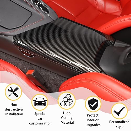 Miniatura 4 de CHEAYAR Cubierta de Caja de Reposabrazos Central del Interior del Automóvil Cubierta Protectora de Caja de Consola Compatible con Chevrolet Corvette