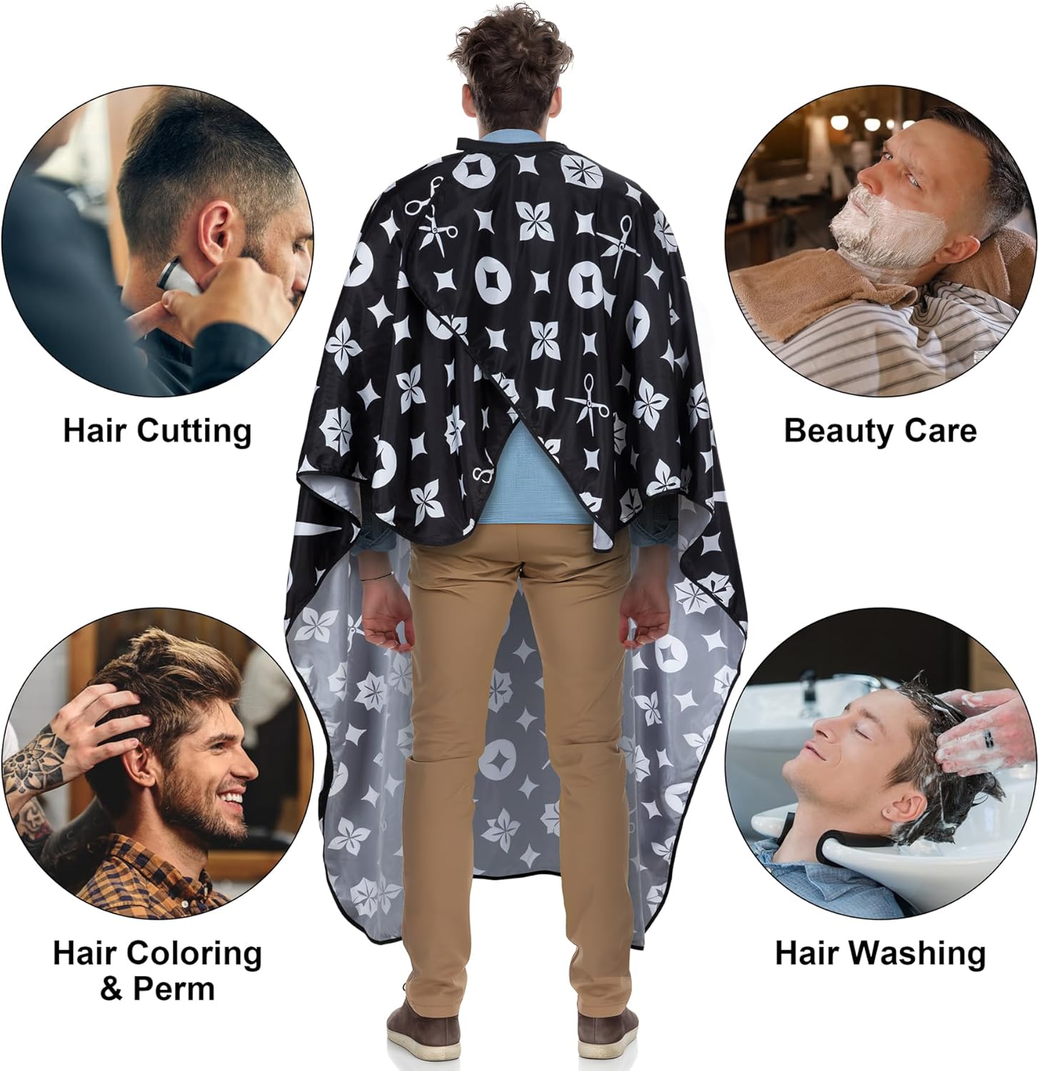 Professional Salon Cape Polyester Barber Cape Hair Cut Capes,54”x62”