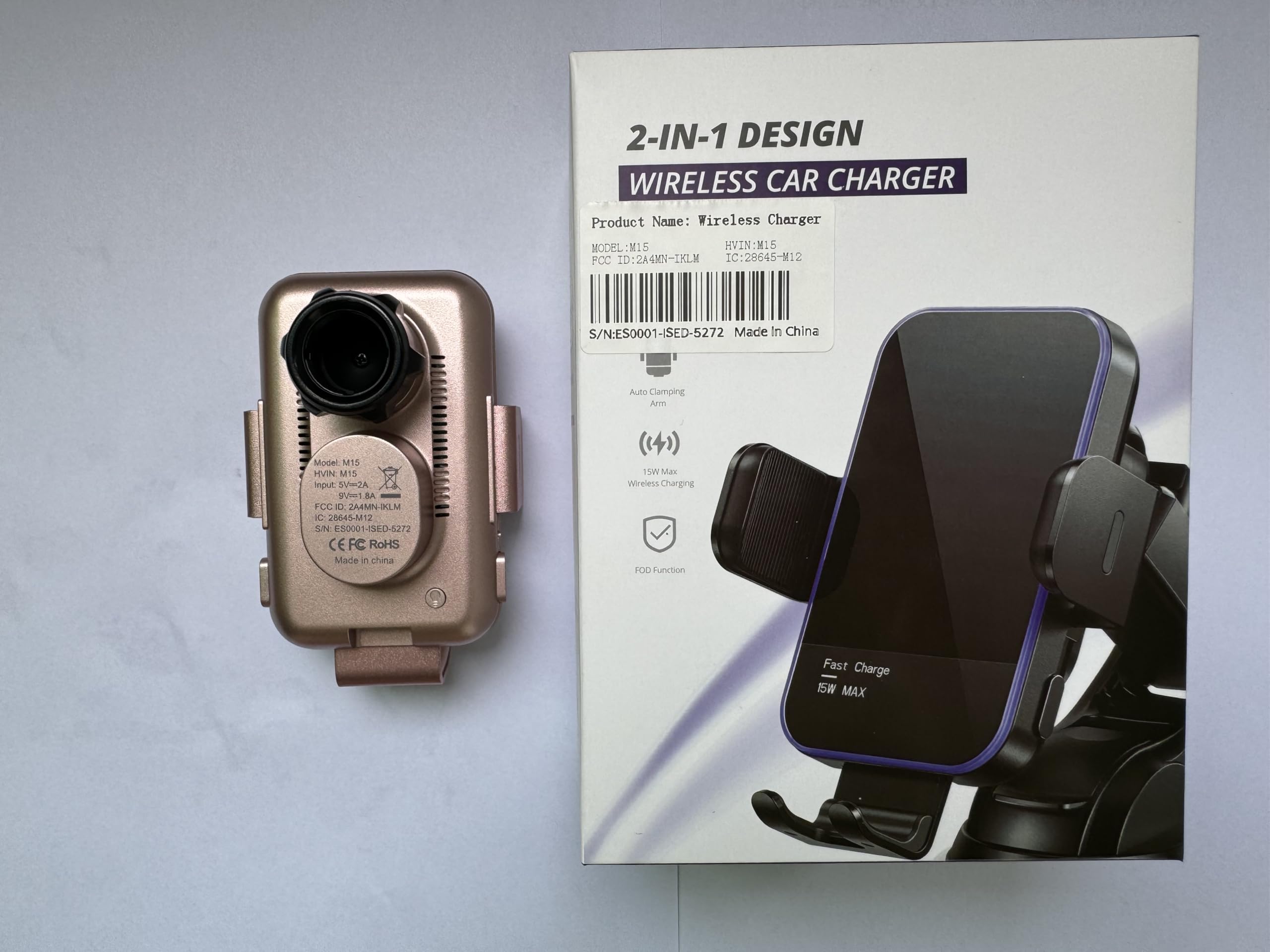 Bezprzewodowa ładowarka samochodowa, 7 kolorowych podświetleń LED: 15 W ładowarka samochodowa z automatycznym mocowaniem pasuje do iPhone'a 14 13 12 Mini Pro Max 11 XR XS, Samsung Galaxy S23 Ultra S22
