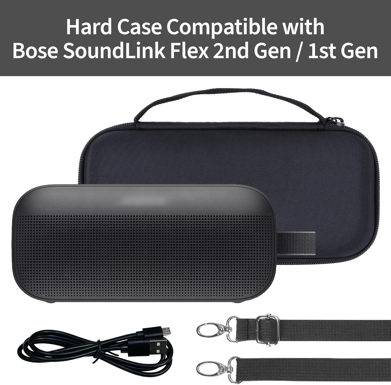 Storage Case Compatible with Bose SoundLink Flex 2nd Gen/Bose SoundLink Flex Portable Speaker (Black) - Image 3