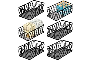 mDesign 6-Pack Metal Wire Food Bin Basket Organizer for Versatile Home Organization