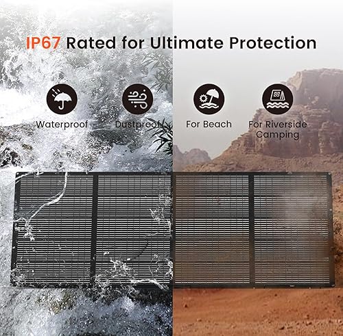 Miniatura 5 de Panel solar plegable portátil de 400 W, cargador ligero con soporte mejorado, cargador solar impermeable de 34.2 V de 400 vatios para caravanas,