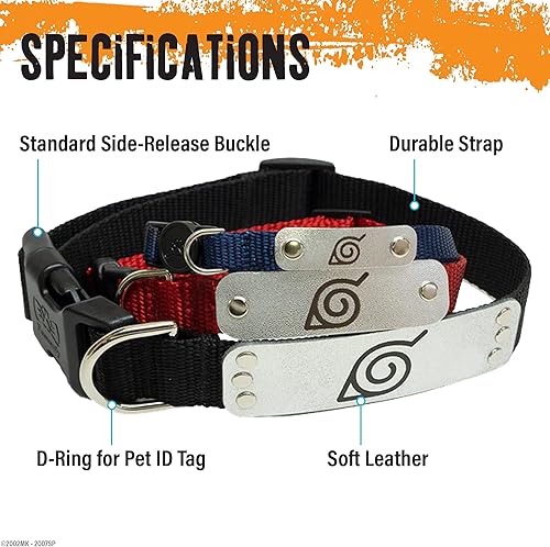 Miniatura 2 de Naruto - Collar de perro para perros grandes, medianos y XS y pequeños, collar para perros de anime con licencia oficial de Naruto Shippuden Hidden
