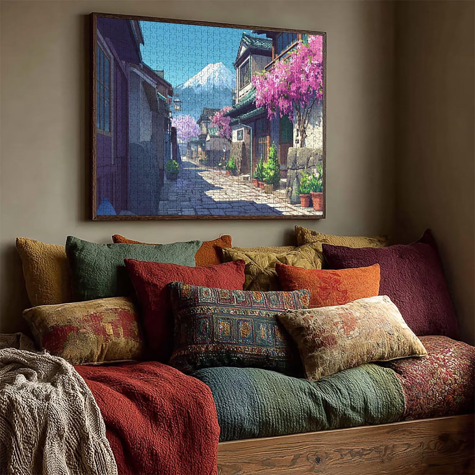 Puzzle Arte con Scatola Giappone, Vista Della Strada Puzzle Legno 4000 Pezzi Adulti 141x87cm, Attività di Intrattenimento ad Alta Difficoltà, DIY Classici Gioco, Jigsaw Per Tutta La Famiglia, Q-1582