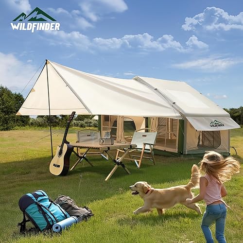 Miniatura 9 de Inflatable Tent with Skylight, Quick Setup Blow Up Tents with Pump, Hot Tent with Stove Jack, Waterproof Oxford Inflatable House for Camping, Air
