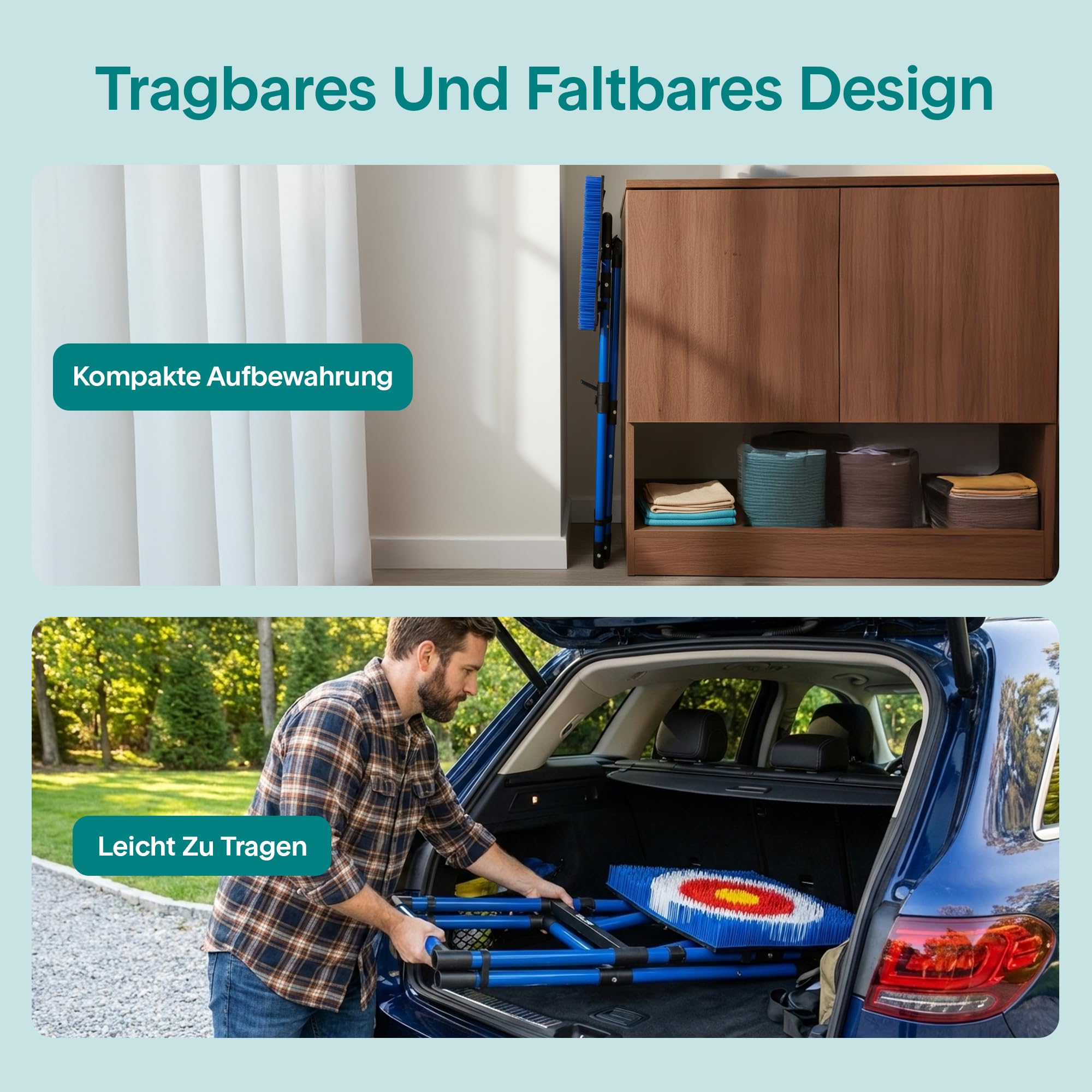 SereneLife Axt Wurfspiel Set – Sicheres Wurfspiel für Kinder und Erwachsene, Tragbar und Faltbar für Garten, Indoor und Outdoor