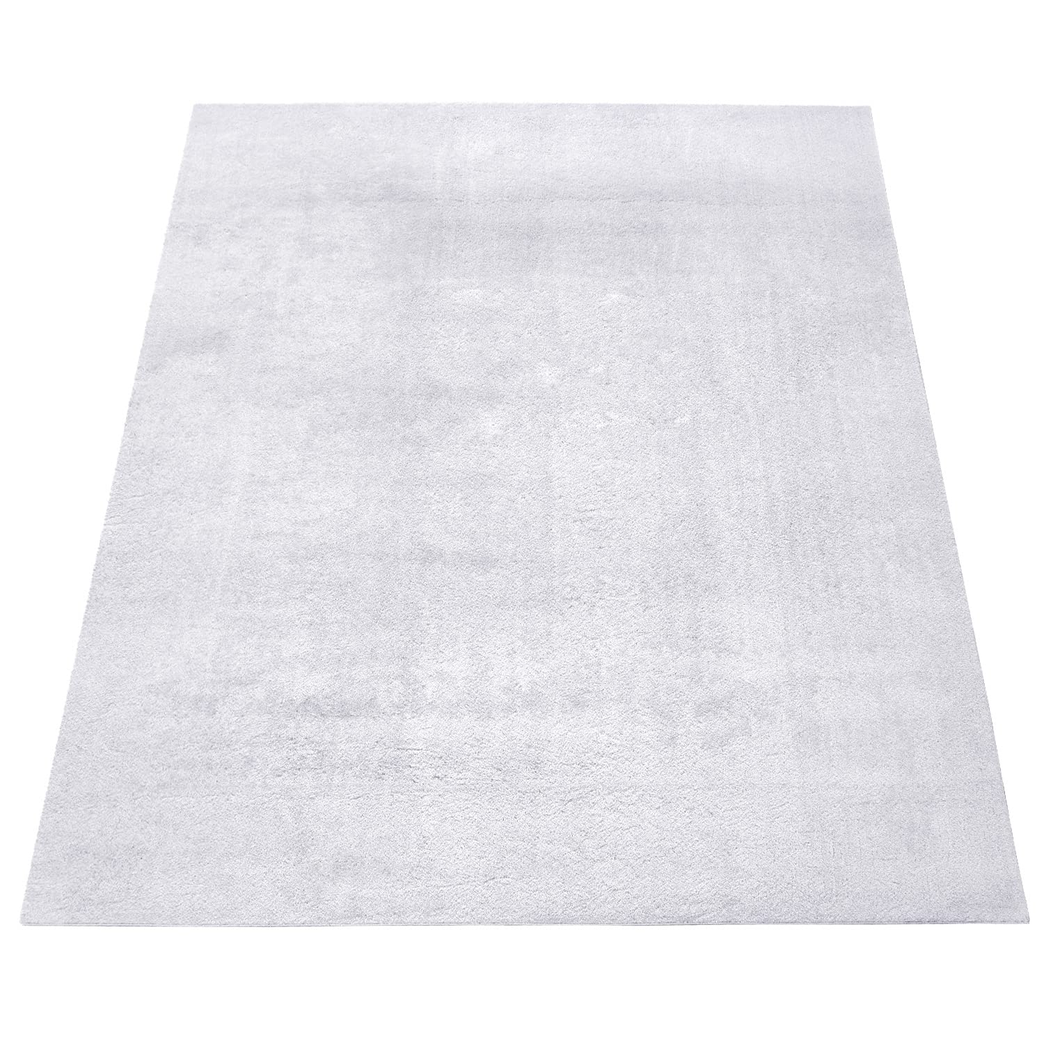 Paco Home Teppich Wohnzimmer Kurzflor Weich rutschfest Modern Einfarbiges Muster Grau, Grösse:160x220 cm