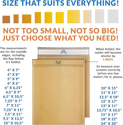 Miniatura 4 de ABC Pack & Supply - Sobres de papel kraft natural acolchados con plástico de burbujas para correo