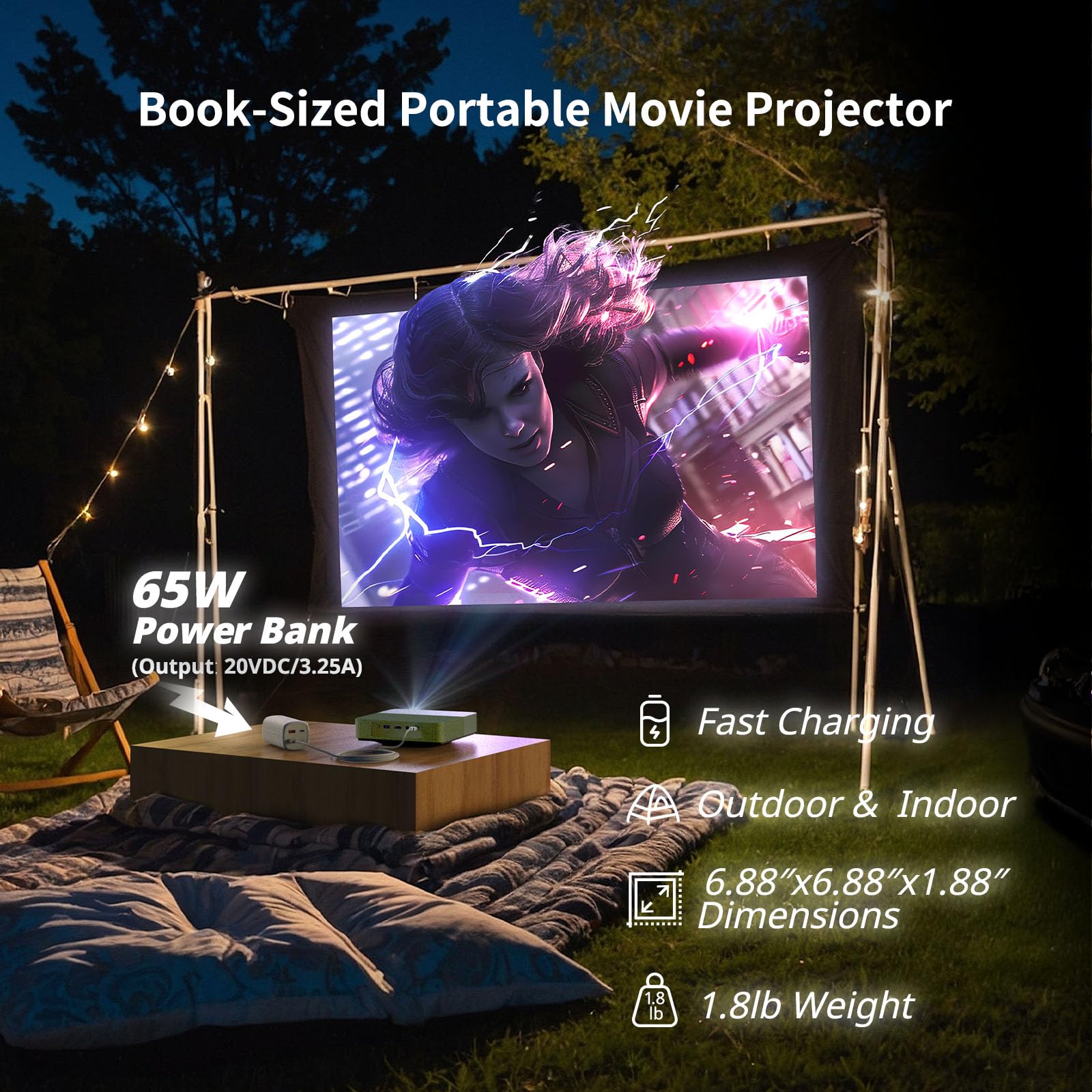 S5 Proyector Láser ALPD 1080P, 500 Lúmenes ISO, Mini Portátil, Cine en Casa