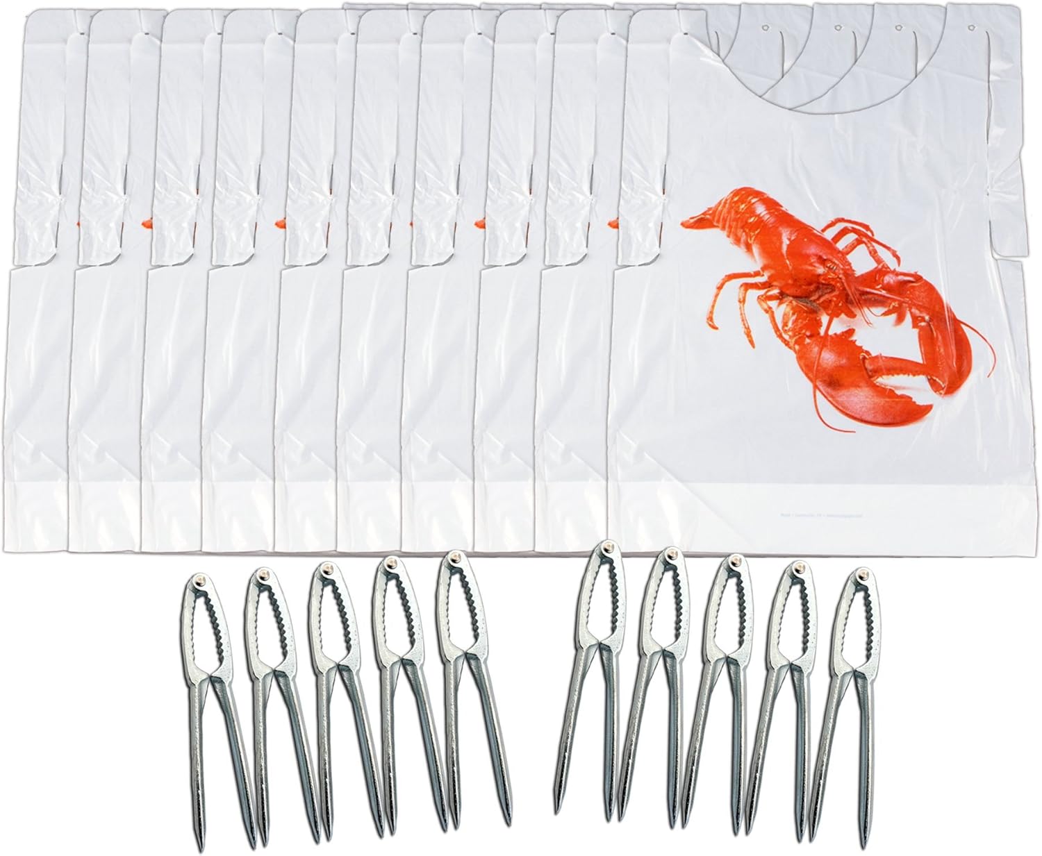 Lobster Crackers and Lobster Bibs Set of 10 Home & Kitchen