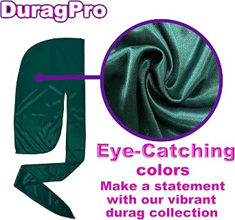 1 Pack Green Silky Satin Durag Bundle 4 Pack Black Silk Durag