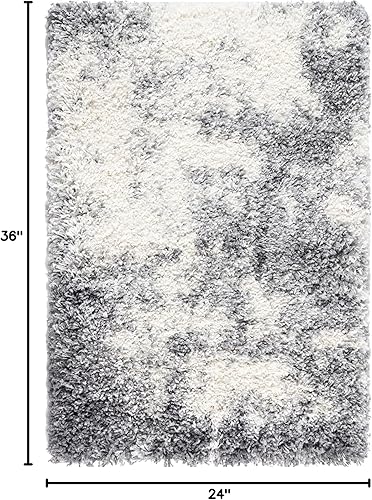 Miniatura 2 de Rugs.com Soft Touch Shag Collection - Alfombra de pelo largo gris ahumado de 3 x 5 pulgadas, perfecta para entradas, cocinas, rincones de desayuno,