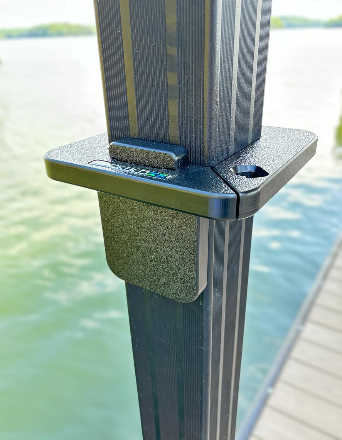 Universal Dock Mounting Bracket – No Drill Easy Install Organizer for Accessories – Heavy Duty, UV & Rust Resistant – Made in USA- Fits a 3" Square Post