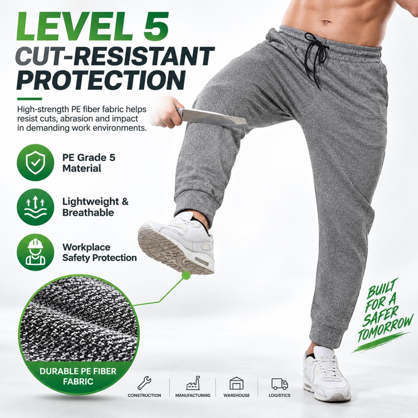 Pantalones Resistentes a Cortes para Hombre Nivel 5 Ropa de Protección