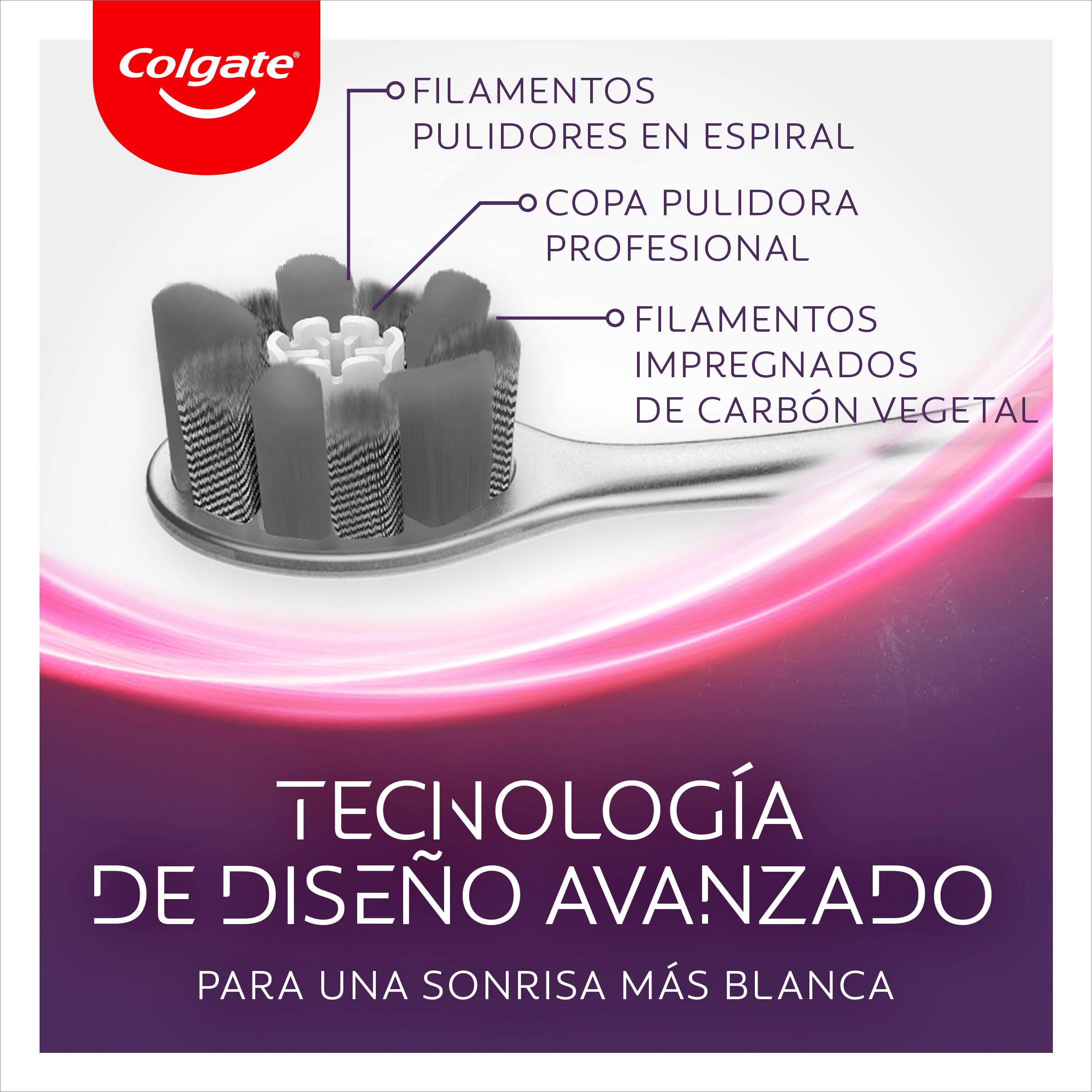 COLGATE Max White Ultra Węgiel Szczoteczka do zębów Miękka 1 szt. Jasne i zdrowe zęby Usuwa Plamy, Pełne Czyszczenie Międzyzębowe i Dziąseł, Zdrowe Usta, Recykling Pojemnik