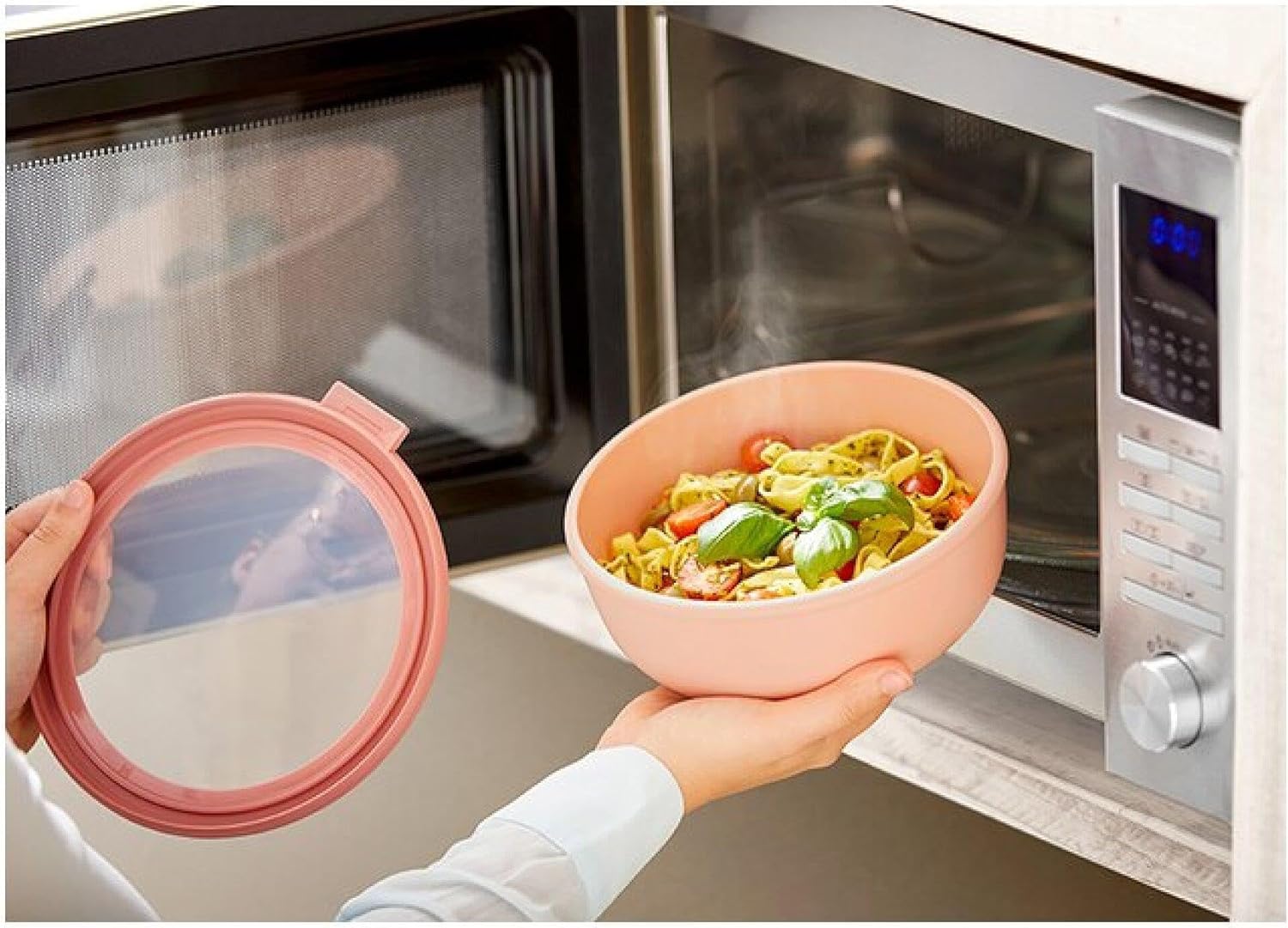 Mepal Cirqula 42oz/1,250ml Multi Food Storage & Serving Shallow Bowls with Transparent Lids | Perfect for Food Prep | Microwave & Dishwasher Safe | Nordic Pine | Made in Holland - Image 9