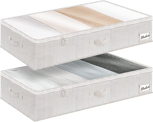 StorageWorks Caja de almacenamiento debajo de la cama con ventana transparente y estructura resistente, contenedores de almacenamiento plegables