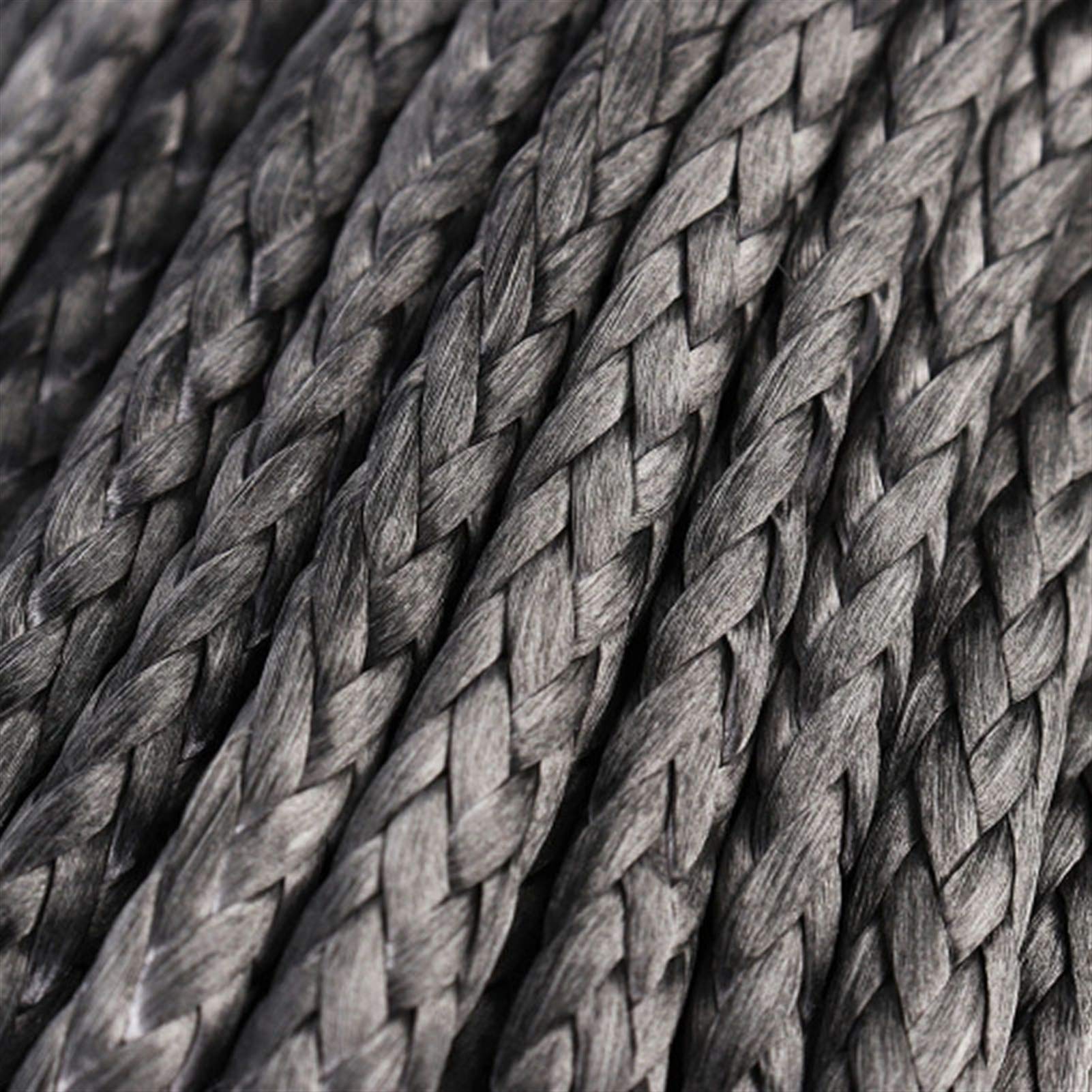 Cuerda de Remolque, Cable de Cuerda de Cabrestante con Funda Cuerda de Remolque Sintética Gris 15M 7700Lbs Cuerda de Mantenimiento Deado de Autos para Atv Utv Off-Road