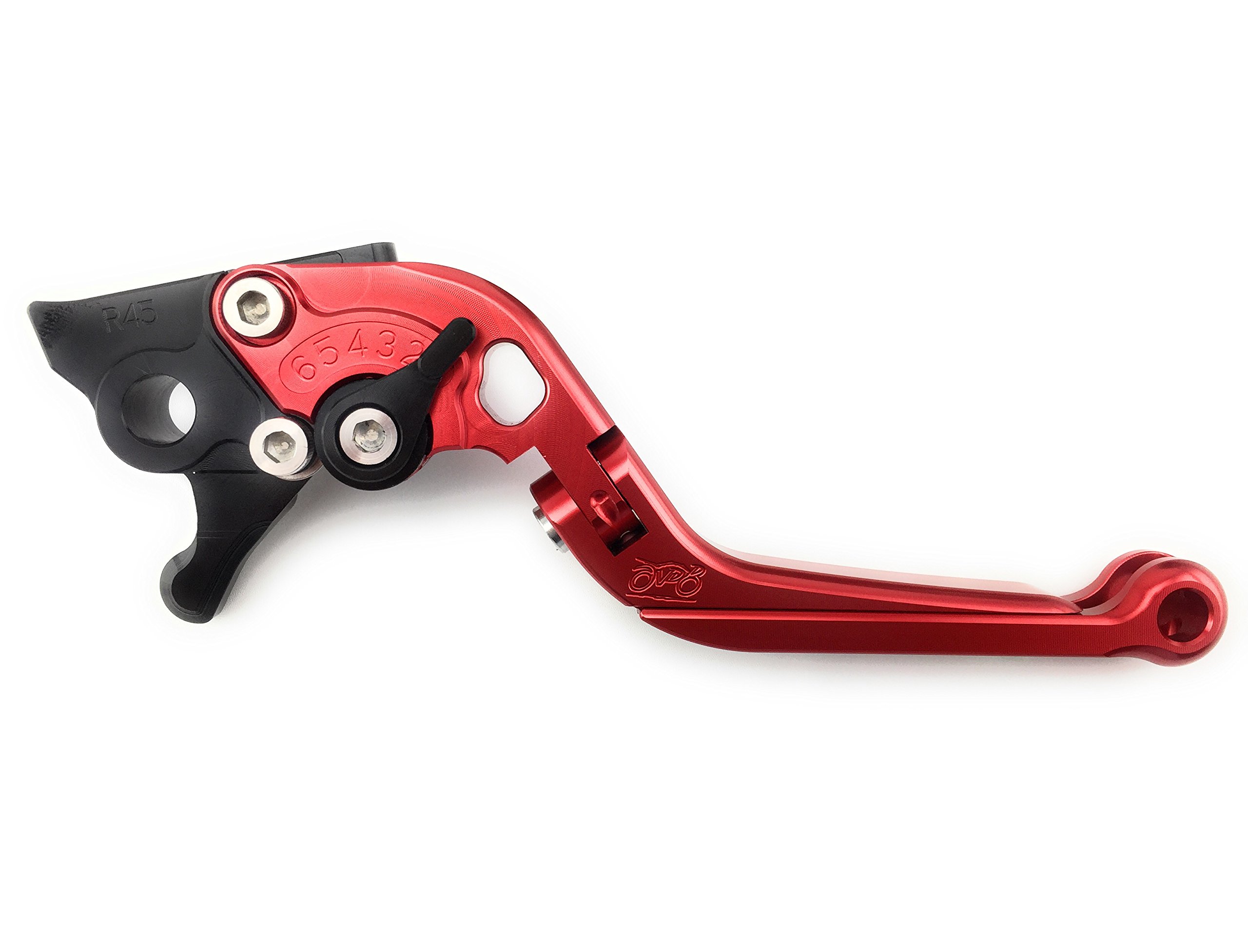 avdb-moto Coppia di leve regolabili e pieghevoli, CNC Compatibile con Intruder 1500 1998-2007 (Rosso-Nero)