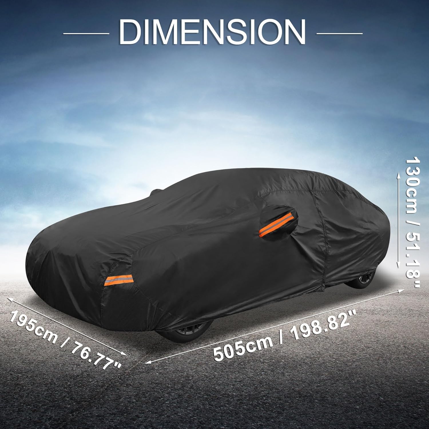 X AUTOHAUX Car Cover Outdoor Waterproof Sun Rain Snow Hail Protection with Left Side Door Zipper 210D-PU for Genesis G80