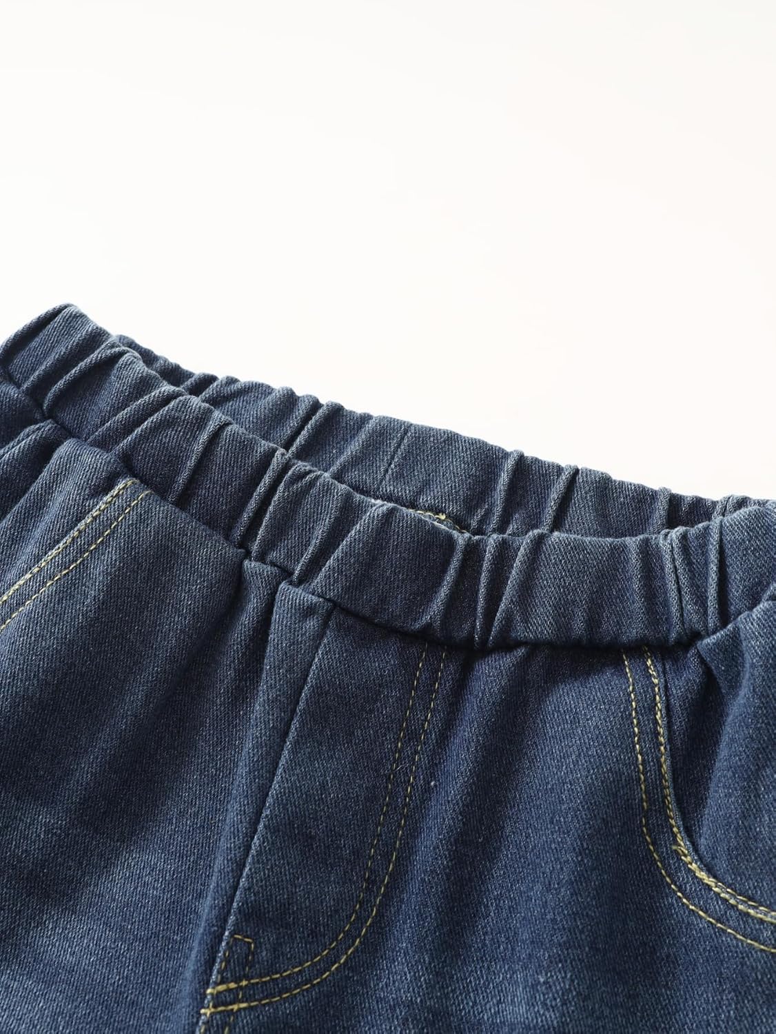 Boys Jeans 3 Pack Elastic Waist Kids Classic Jean Wide Straight Leg Stretch Denim Pants Size 3-12Years - Image 3