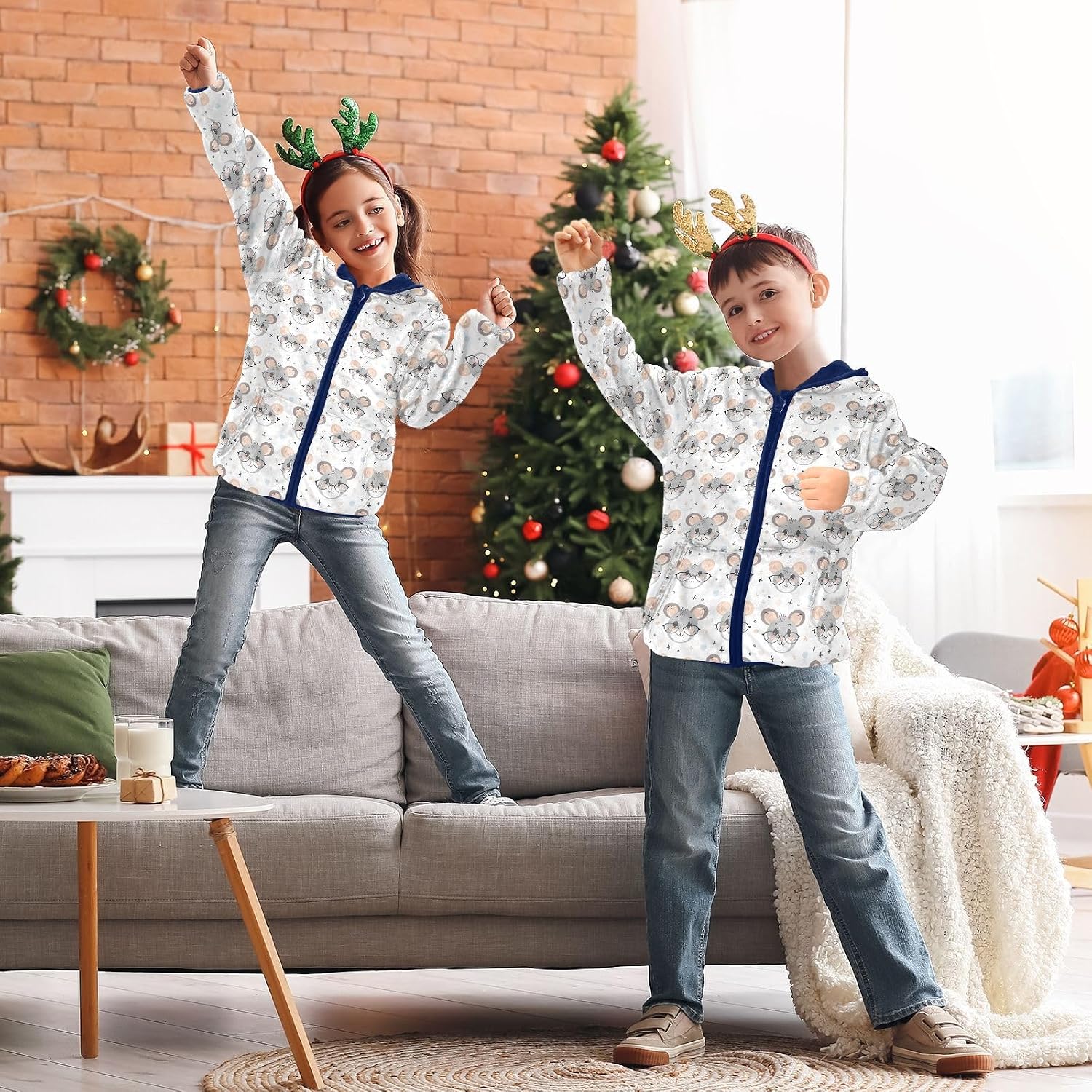 Cute Mouse Boys Fleece Coat,Children's Zip-Up Hoodie Jacket,Baby Warm Fashion Outerwear 3-10T,A113434
