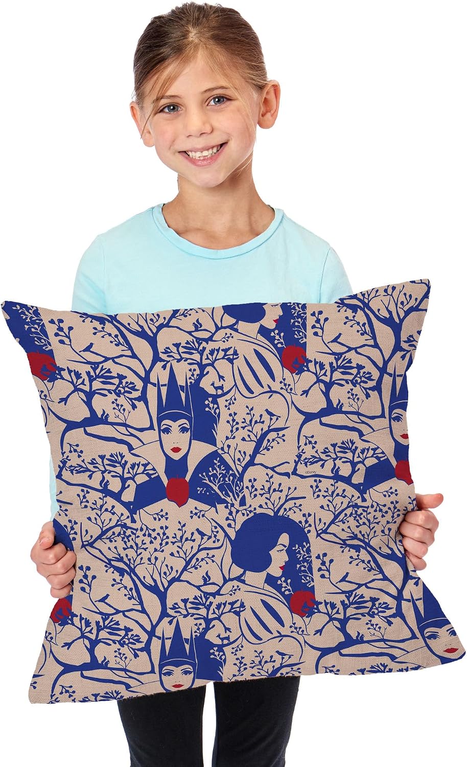 Ashford Textiles Disney Snow White Forest of Apples Printed Throw Pillow, Soft Princess Snuggle Pillow, 18 x 18 inches