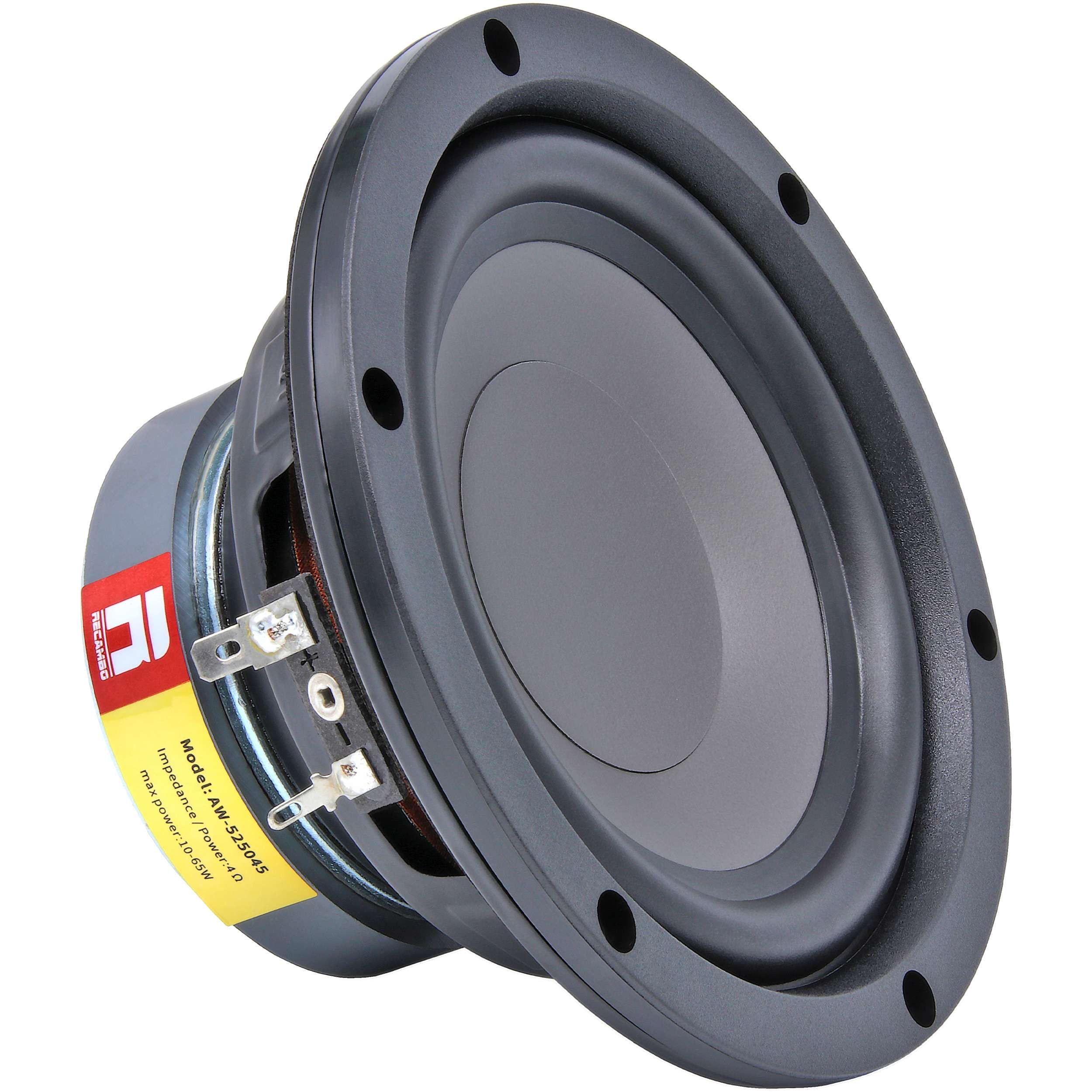 Recambo Haut-parleur médium 140 mm (5,5") 65 W 4 ohms membrane en papier – Son clair, remplacement universel, entraînement précis, montage facile, mise à niveau HiFi de voiture