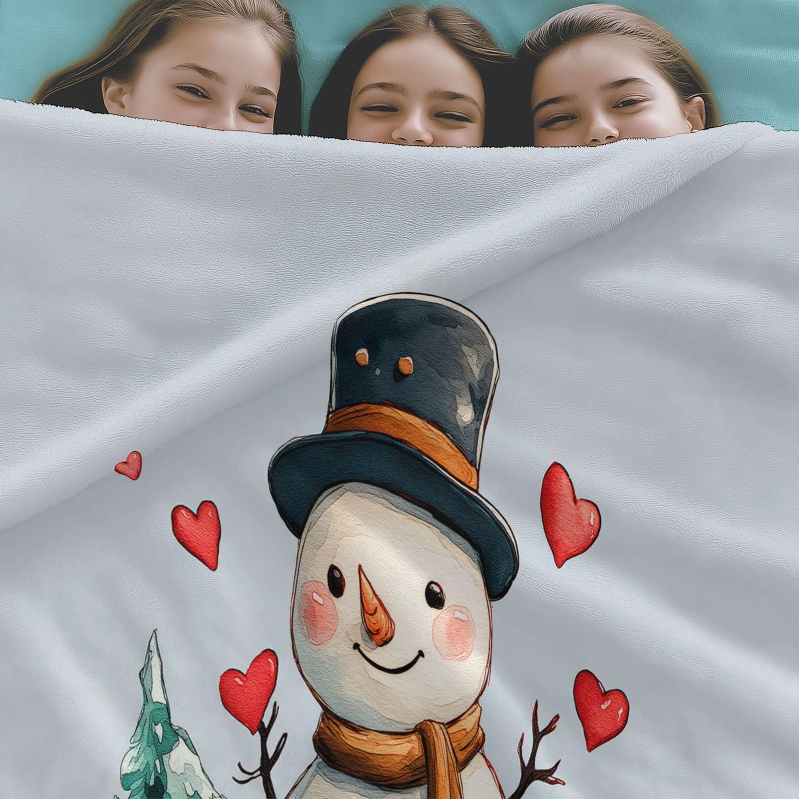 Genérico Manta de Franela Muñeco De Nieve Navideño Árbol De Navidad Jengibre Mantas Sherpa 180 x 200 cm Suave Cálida Mantas, Gris Sofá Manta De Lana Camping Dormitorio Sala Estar Decoración del Hogar