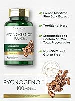 Vista 4 de Carlyle Pycnogenol 100mg 30 cápsulas Extracto de corteza de pino marítimo francés Pinus Pinaster Suplemento sin OMG y sin gluten